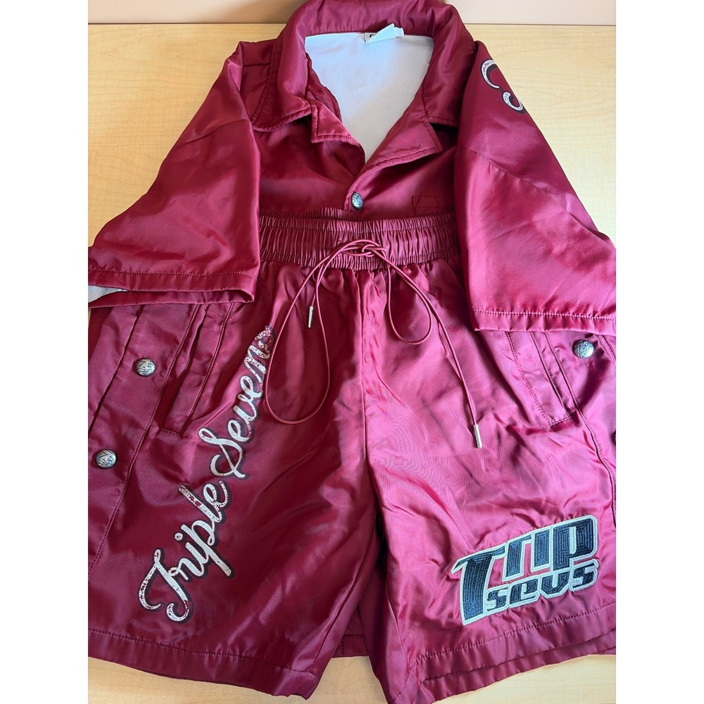 Triple Seven Street Dreams Kids Burgundy 2 Piece Shirt SIZE M and Shorts S